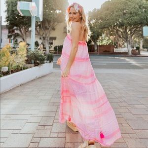 Pink Strapless Maxi Dress
